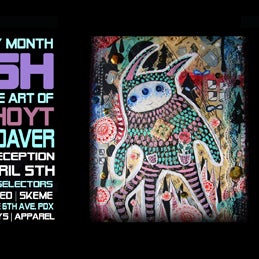 Artwork by Davey Cadaver and Sarah Hoyt on display for the month of April.