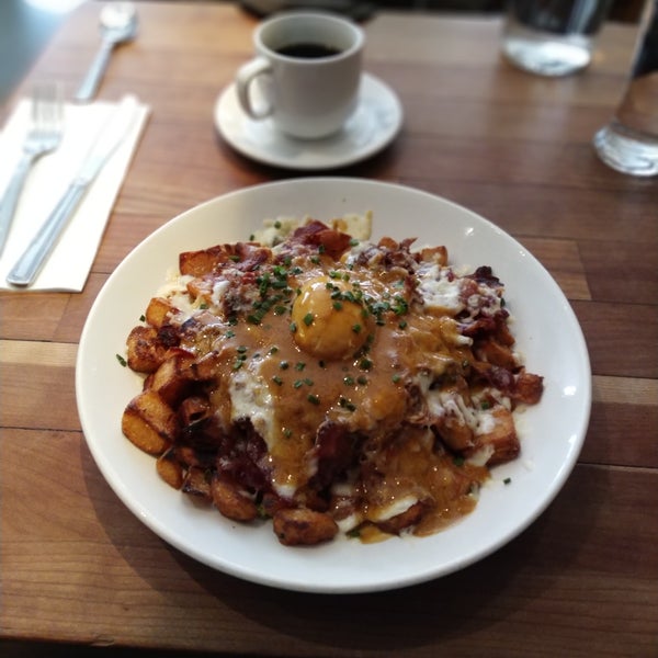 The breakfast poutine is a hearty portion and totally delicious. Plan to go for a walk after.