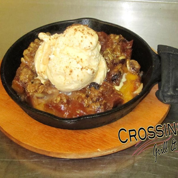 Here's our homemade "Peachy Keen Cobbler"! Only available until the end of August. It is Excellent!