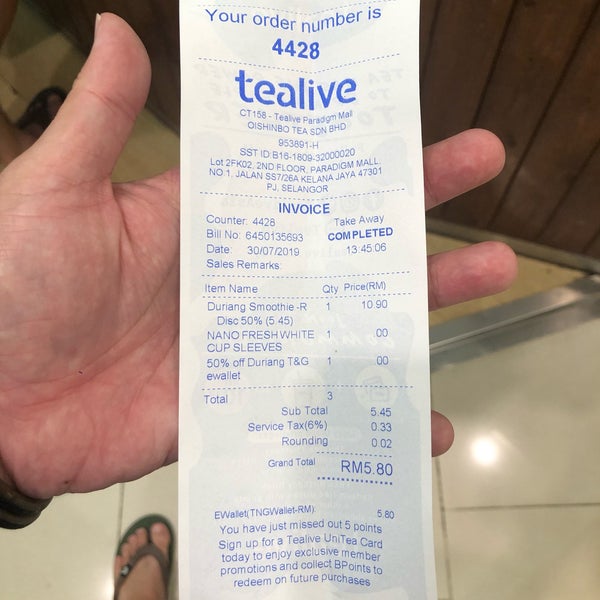 Tealive Bubble Tea Shop In Petaling Jaya