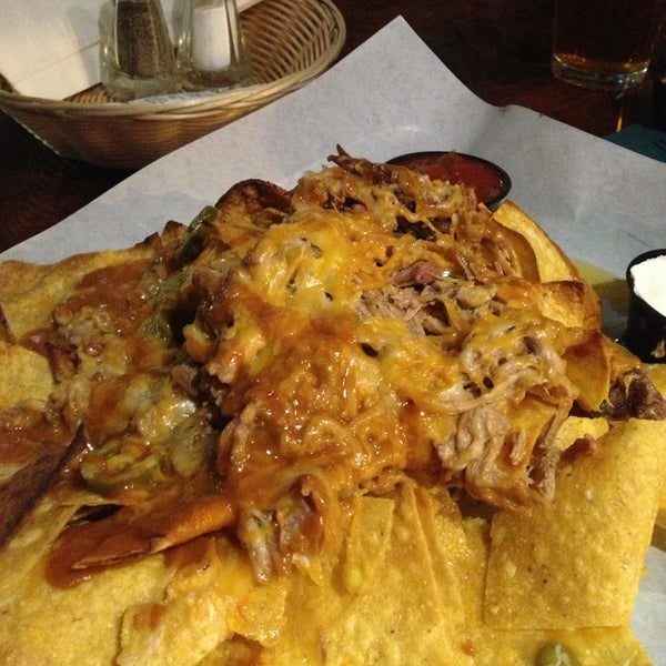 Nachos with Thai peanut sauce is basically the best thing ever. Spicy delicious.