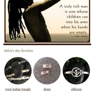 Celebrate fatherhood with ib designs handcrafted feel good Father's Day favorites-West Indian bangle,  drum ring and elkhorn ring. Happy Father's Day! http://bit.ly/14FBpQf
