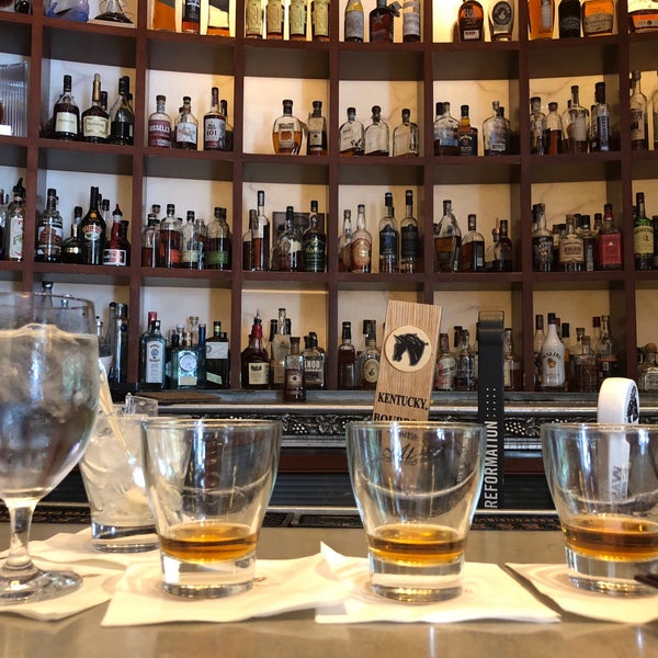 The “Local Distillery” flight not only features an out of state whiskey, but also the “James Henry” is young and tailsy.