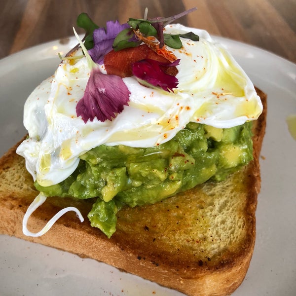 What makes this avocado toast and poached egg special is the extra crispy bread.....YUM!