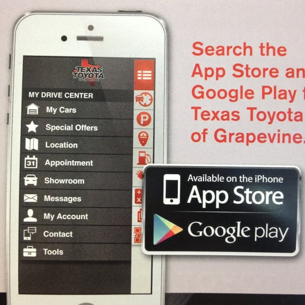 Download the Texas Toyota of Grapevine app to have your service history at your fingertips.