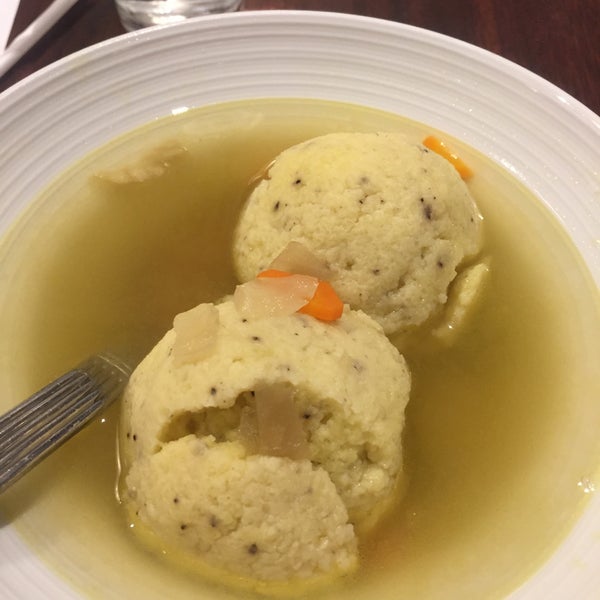 Absolutely amazing motza ball soup. You can get it with rice or noodles too.