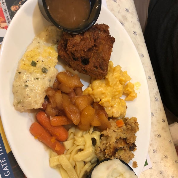 Had dinner buffet which is downstairs. $16./ea drink xtra, over priced. Fried chicken good. Fairly clean, good service. Gift shop & shows upstairs daily, horse/buggy rides outside for $10 or $20.