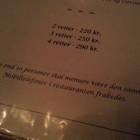 Restaurant Carte - Østerbros - København, Region Hovedstaden