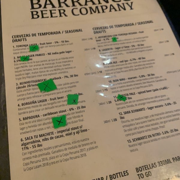 Снимок сделан в Barranco Beer Company пользователем Jesse G. 12/13/2019