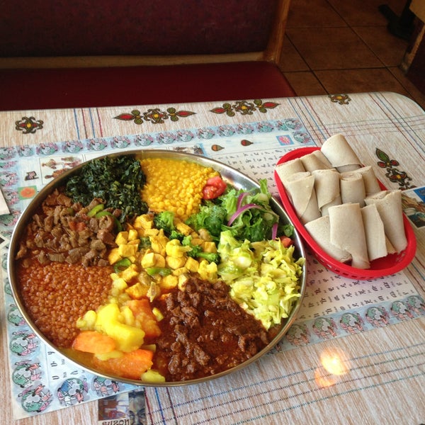 Photo taken at Queen Sheba Ethopian Restaurant by Kimberly P. on 5/3/2013