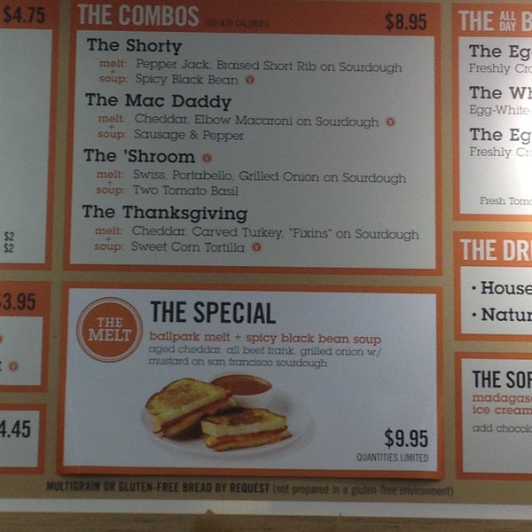 The cheap melt menu