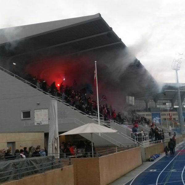 Photo taken at Østerbro Stadion by Brendan T. on 11/2/2013