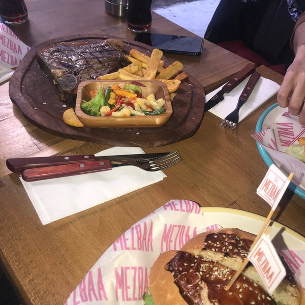 Photo taken at MEZBAA Steak&amp;Burger by Closed on 4/16/2019
