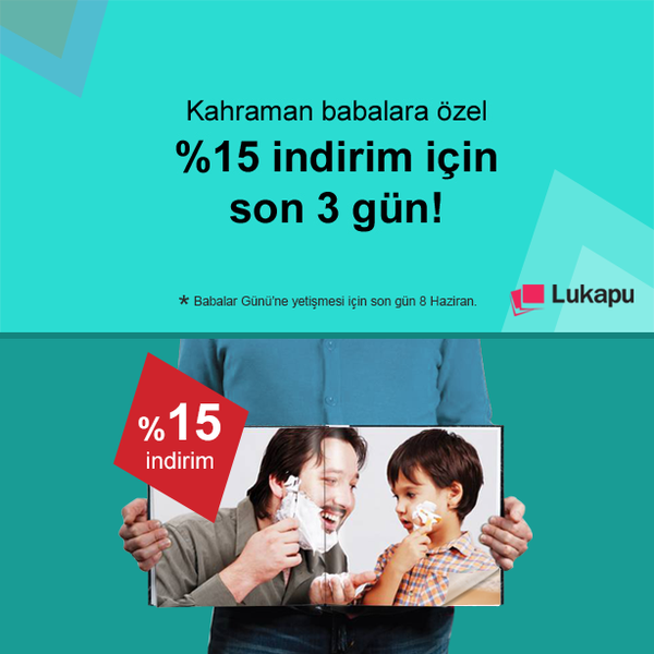 Tüm Lukapu ürünlerinde %15 indirim için SON 3 GÜN! Kampanyamıza hemen katılmak için: http://goo.gl/mVq6fd %15 indirimli Lukapu'ları kaçırmayın :)