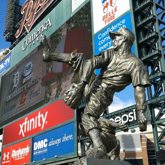 Tigers Hall of Fame Statues by Omri Amrany & Julie Rotblatt-Amrany -  Downtown Detroit - Comerica Park