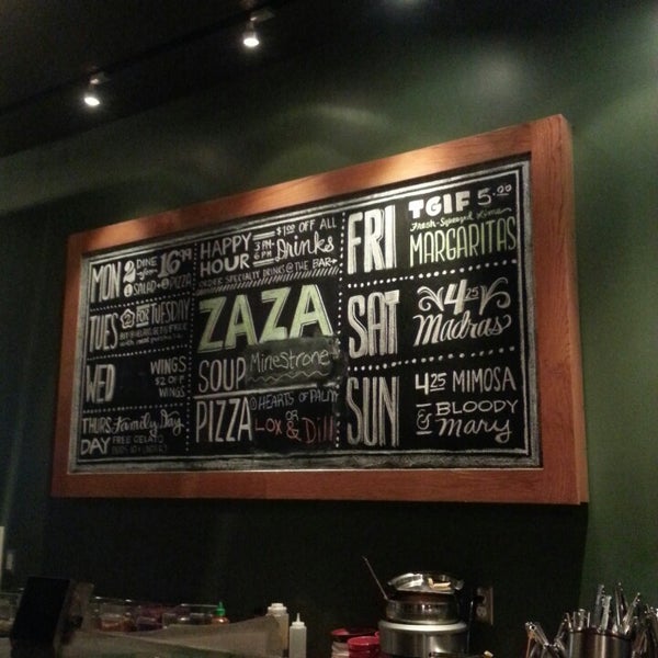 Photo taken at ZAZA Fine Salad &amp; Wood Oven Pizza Co. by Becca C. on 4/24/2013
