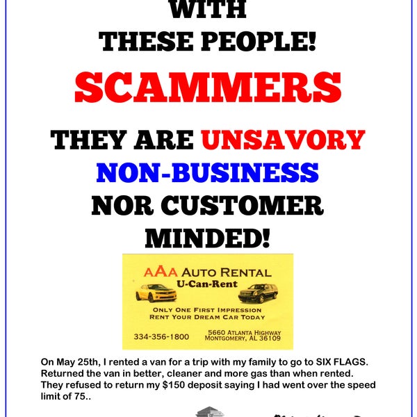 AAA Auto Rental U Can Rent Auto Rental Montgomery, AL