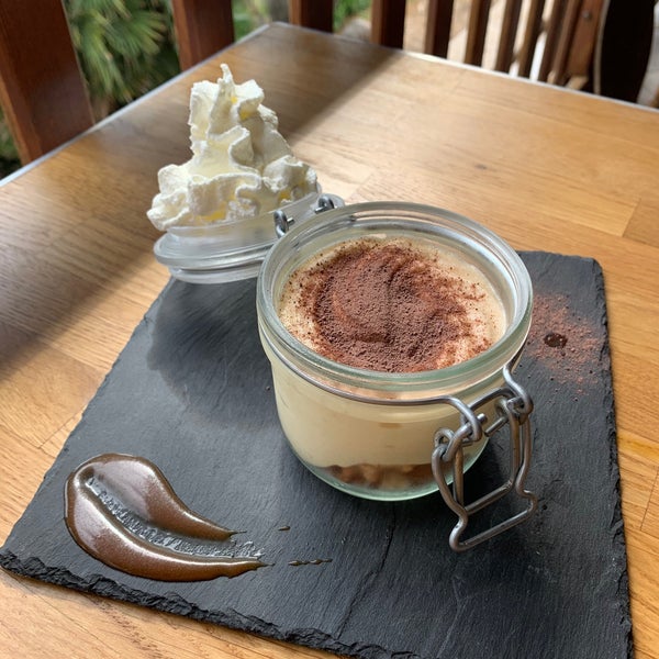 Very good chestnut tiramisu. Great view, cosy venue. Fresh veggies grown here. We didn’t try the food, but the grilled items smelt very nice.