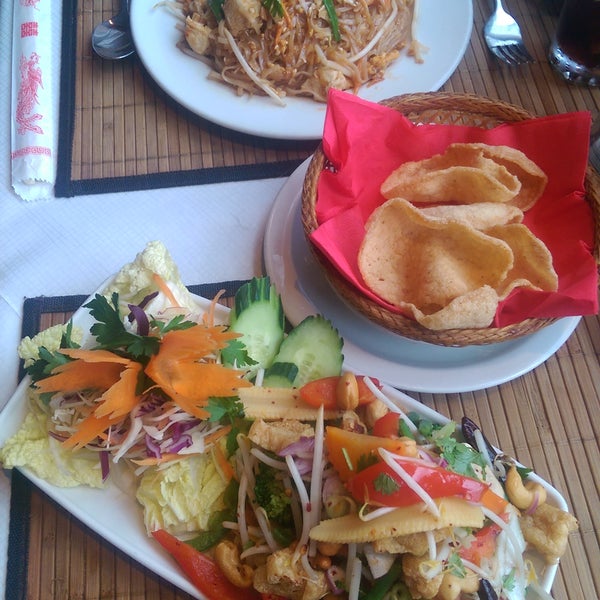 The most delicious Thai I've had in ages. I had a tofu salad. It was so flavoursome, and a steal at £4.95. Very kind attentive service too, they even packaged up my leftovers.