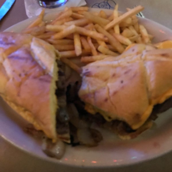 The best service and huge portions. Easily split a steak sandwich. House drink is homemade sangria you can’t go wrong. The staff was extremely sincere and friendly.