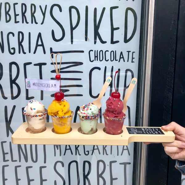Boozy ice cream by the scoops, in flights and sundaes!