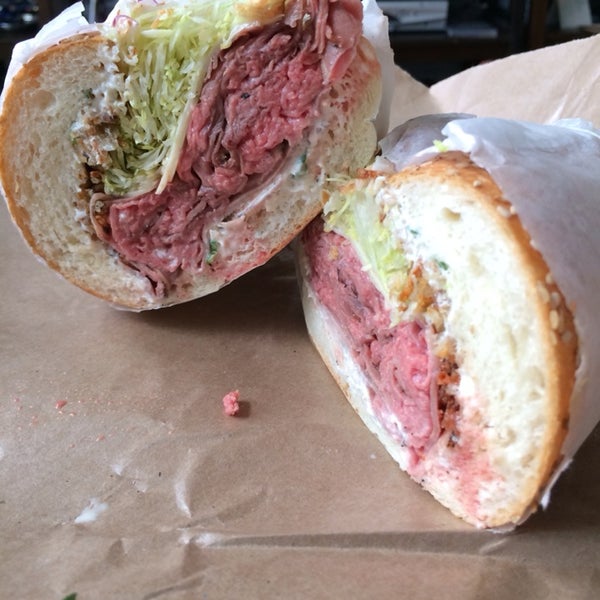Only tried the roast beef and it was delicious. This is a full-sized sandwich. You get your money's worth.
