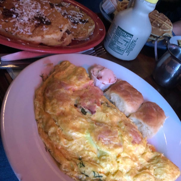 Huge portions! Great to share. Always a great spot for breakfast!