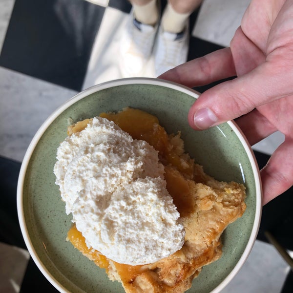 Get the peach pie and be sure to add whipped cream.