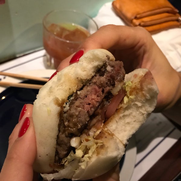 There are two vegetarian bao options here, including one that had a faux beef patty by Impossible Foods.
