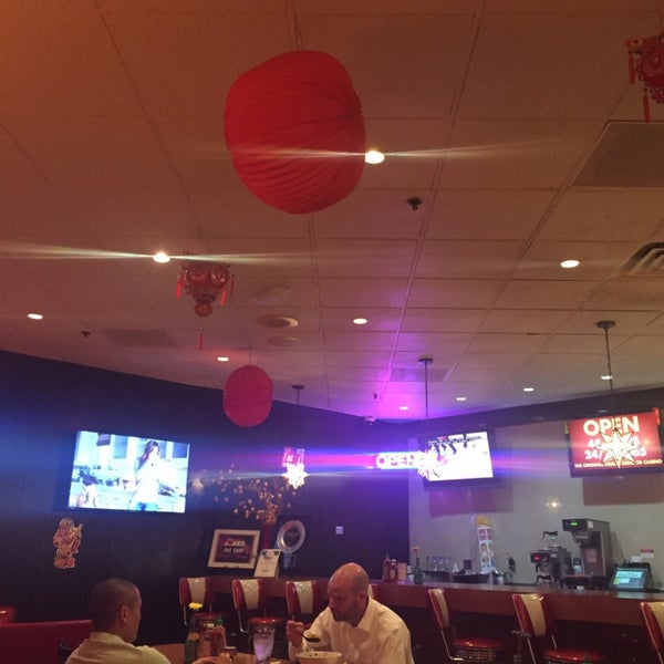 Uh... Looks more like an American diner, serves burgers and very limited food options. You guys hung the lanterns sideways btw.