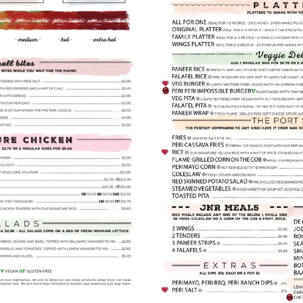 Port of peri peri menu deals