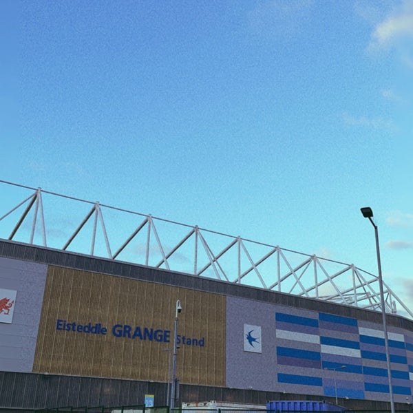 Cardiff City Football Club Stadium, Leckwith, Cardiiff, South Wales.Close  up of main entrance Stock Photo - Alamy