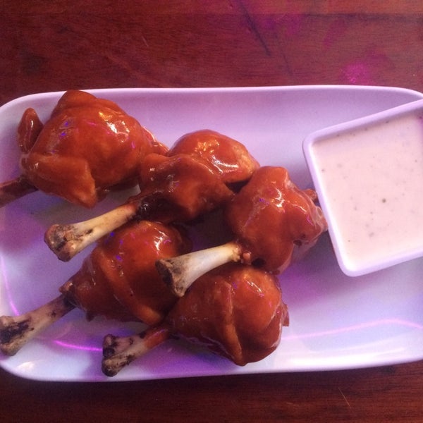 Try the peg leg's lollipop wings! Best invention ever.