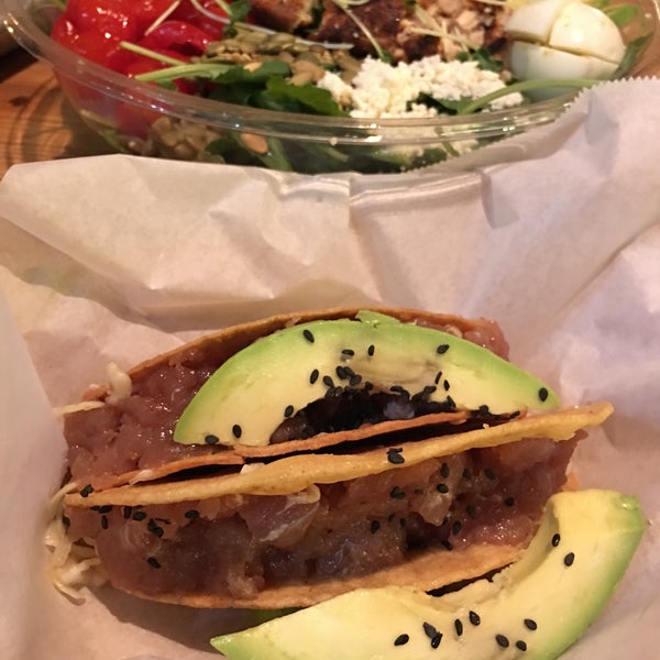 Blown away by the ahi ceviche tacos with slaw and avocado. Try it, it's yummy!