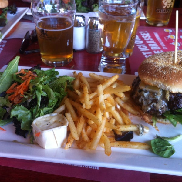 Barbare Bleu (blue cheese burger with fries and salad) - $14: one of the best burgers in Montreal.