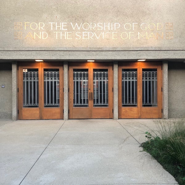 Photo taken at Frank Lloyd Wright&#39;s Unity Temple by Olena T. on 9/14/2019