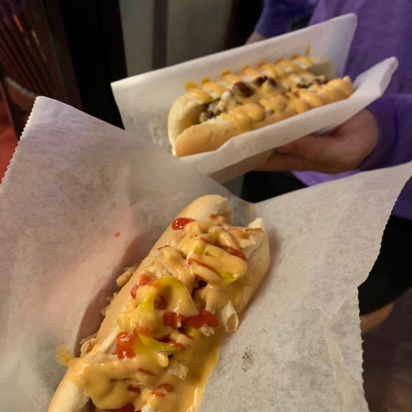 Photo taken at The Vegan Hotdog Cart! by sammy on 3/9/2020