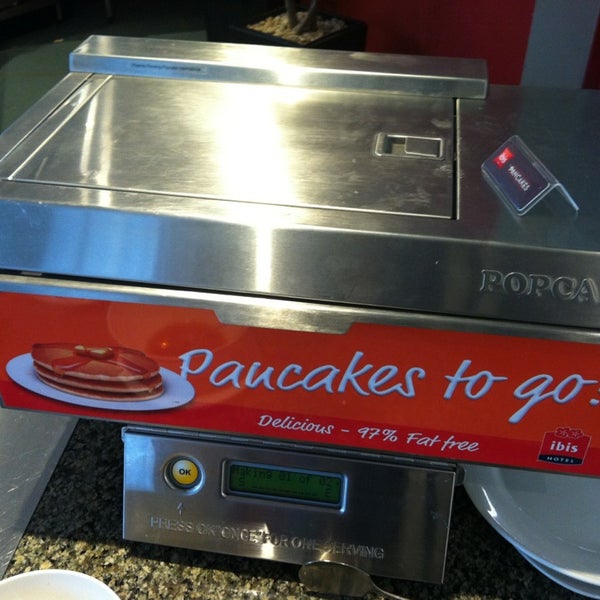 The pancake machine is popular at breakfast