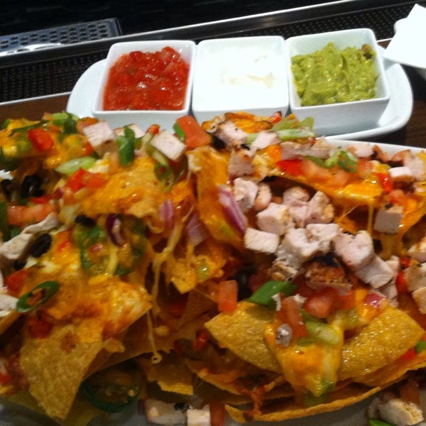 Try the nachos with chicken - delish!!