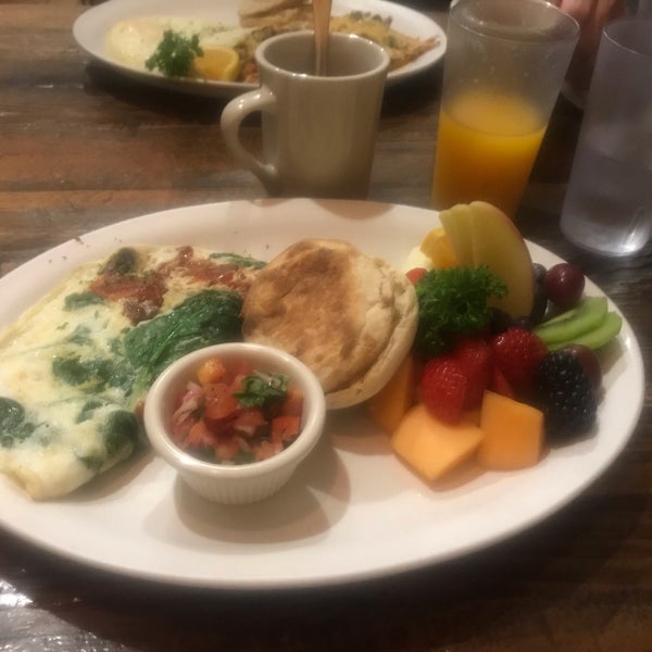 Hash is amazing and omelettes with fruit are fab.