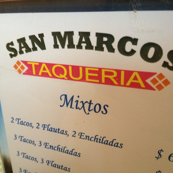 Photo taken at Taqueria San Marcos by Marco L. on 7/13/2013