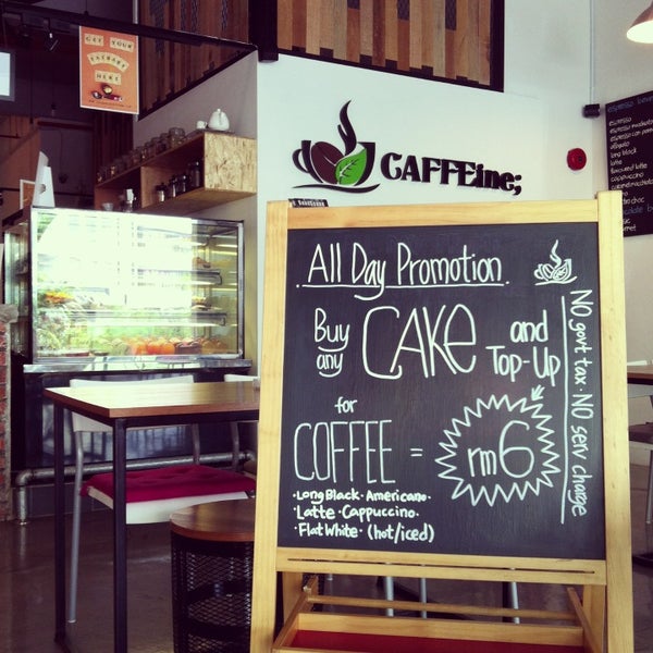All day promotion. Buy any cake and top up rm6 for your coffee. :)