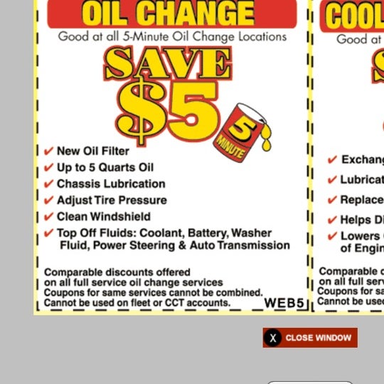 Take 5 2024 oil change coupon