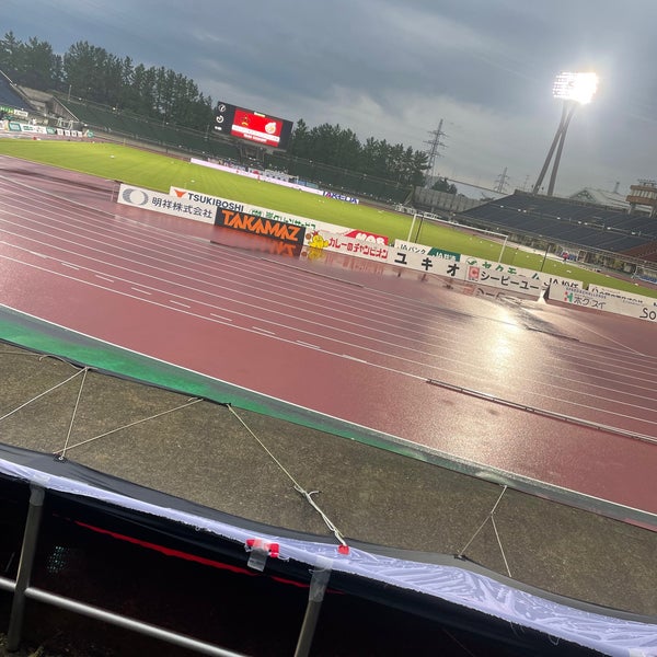 西部緑地公園陸上競技場 ツエーゲン金沢ホームゴール裏 金沢市 Da Futbol Sahasi Da Fotograflar