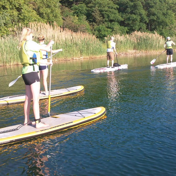 All 16 paddle boarders had a great time on the excursion at Three Oaks Recreation Area's South Lake.