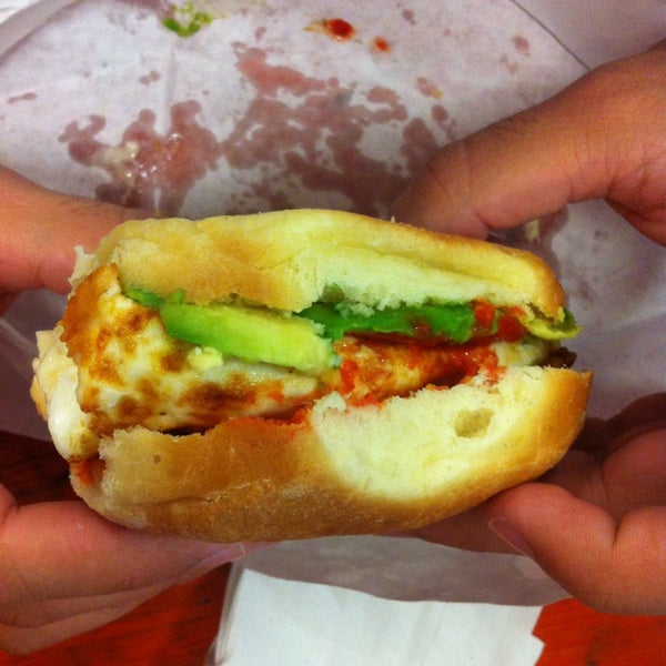 The breakfast sandwich is actually mind bogglingly good. Egg, sharp Cabot, avocado, sriracha $5. Plus free bacon. Booyah.