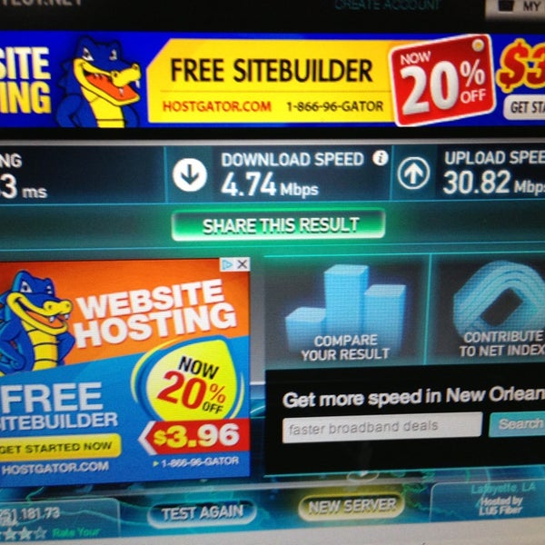 Best Internet I've ever had at a hotel! Really fast. I mean really...how many hotels have good Internet!