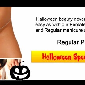 Halloween beauty never looked so good or so easy as with our Female Brazilian Bikini wax and Regular manicure and Pedicure Special, Regular $85, Halloween special $70
