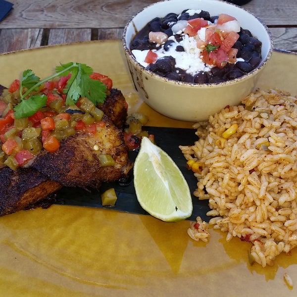 The blackened tilapia is really good on the lunch menu for about $12.
