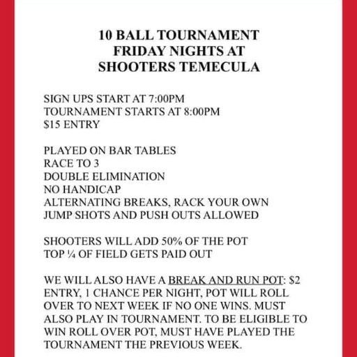 Shooters Sports Bar & Grill Temecula Temecula, CA